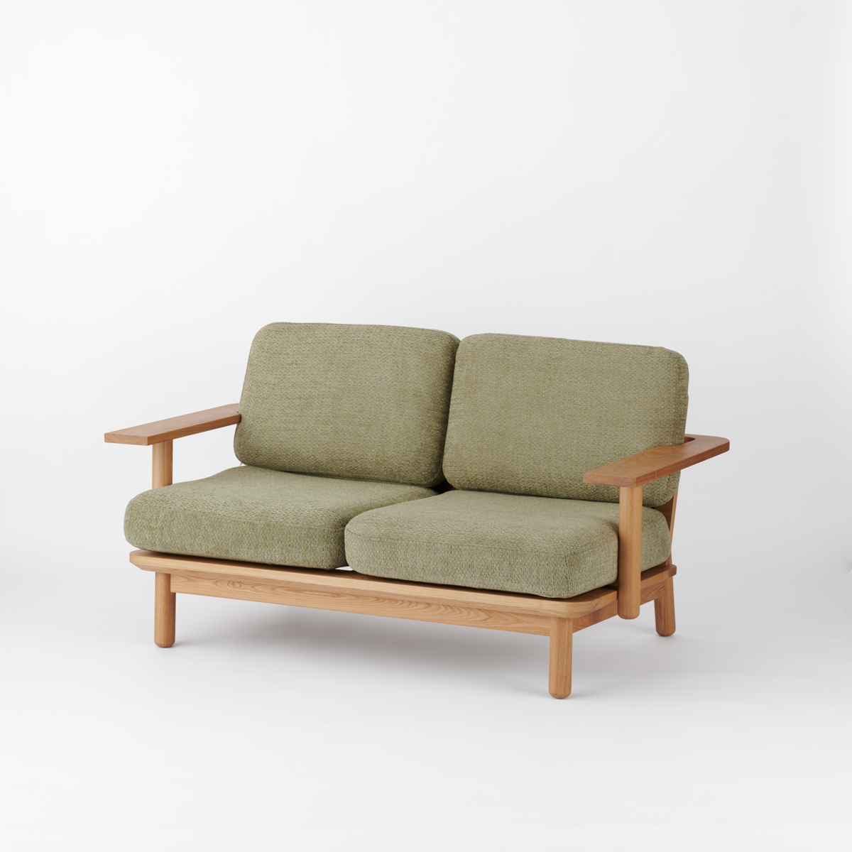 KUUM  Sofa 2 seater Double arm - Wooden Frame/Natural