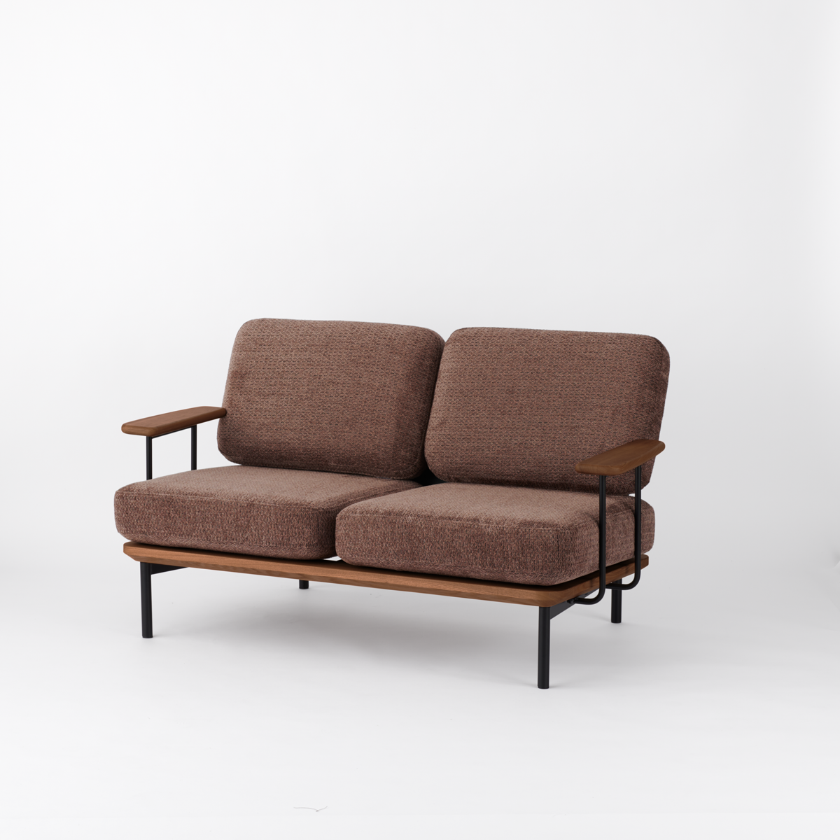 KUUM  Sofa 2 seater Double arm - Steel Frame/Brown / クーム ソファ