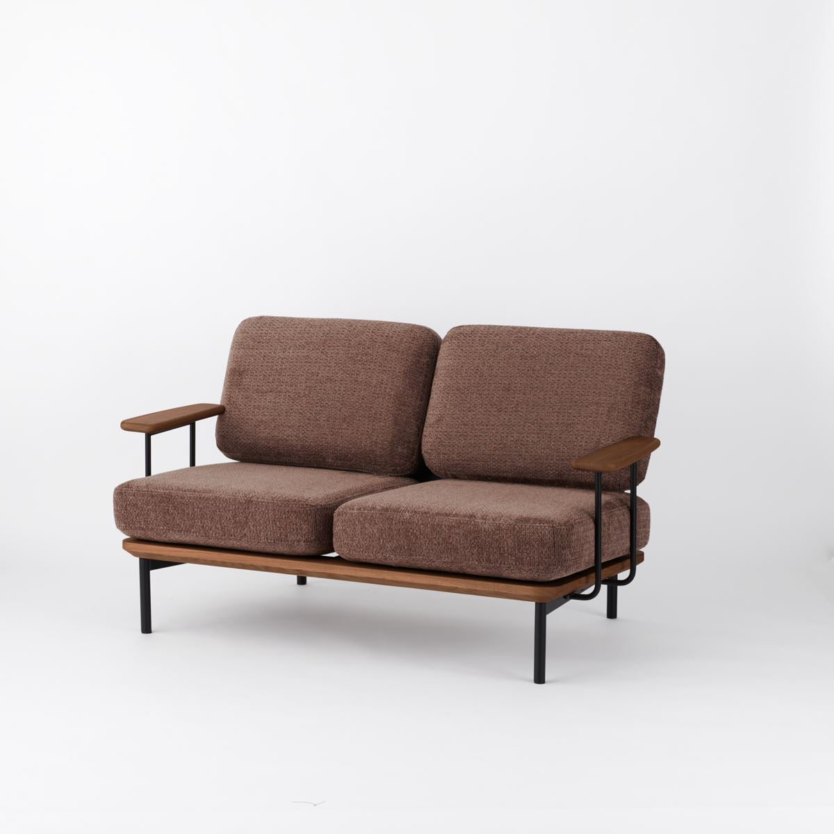 KUUM  Sofa 2 seater Double arm - Steel Frame/Brown / クーム ソファ