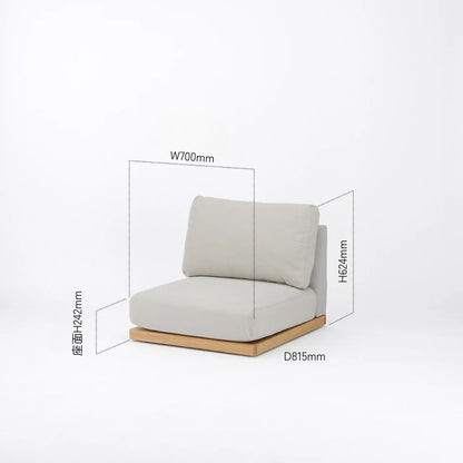 KUUM FlexCrioローソファ 1人掛け 幅70cm | 天然木アッシュ ブラウン台座