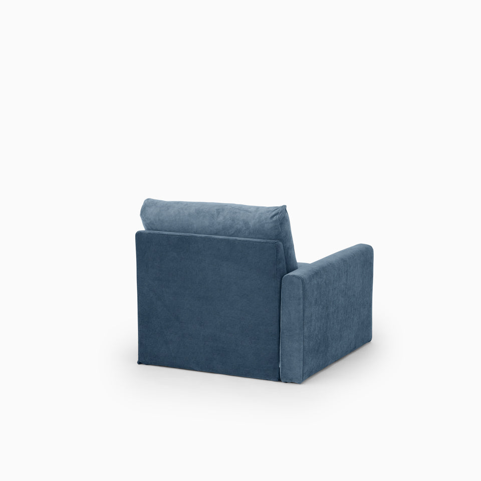 KUUM フルカバーソファ 1人掛け 幅80cm | 片肘スリムタイプ