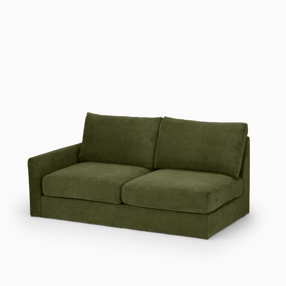 KUUM フルカバーソファ 2人掛け 幅150cm | 片肘スリムタイプ