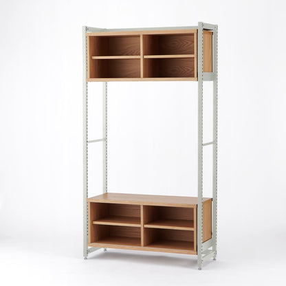 KUUM Shelf  Gray White - H1800 収納BOX2段 set / クーム  シェルフ