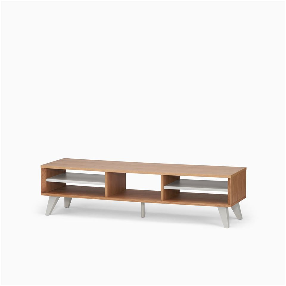 KUUM  Linear Wood Low Board W1600 Natural_Wooden legs