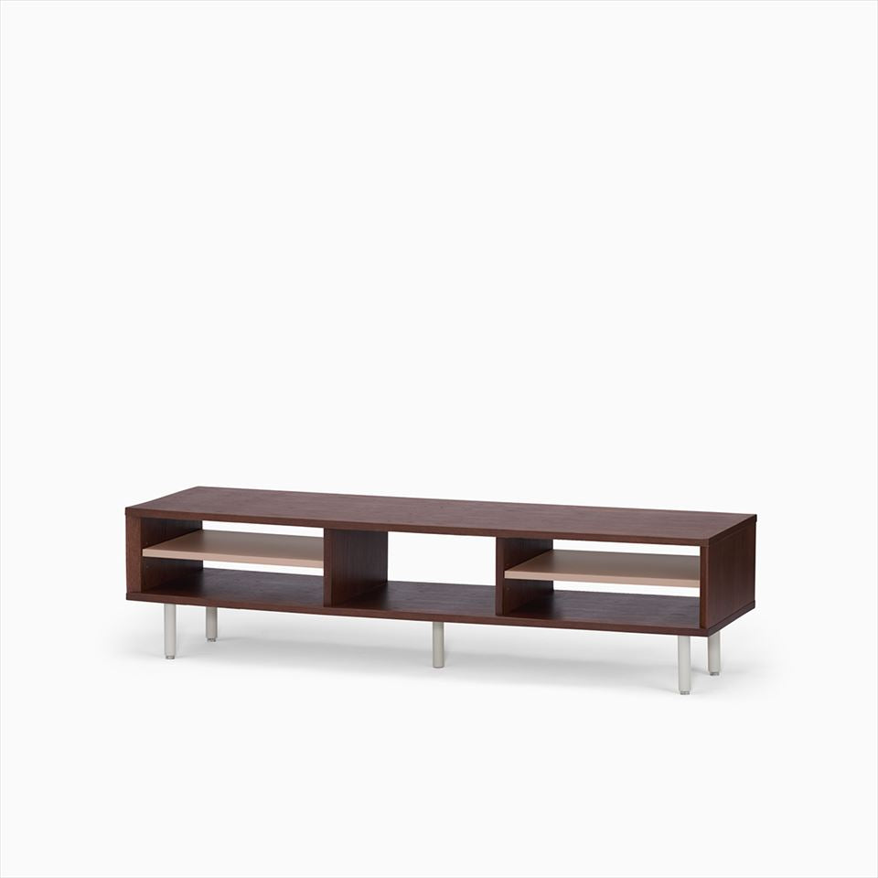 KUUM  Linear Wood Low Board W1600 Brown_Steel legs