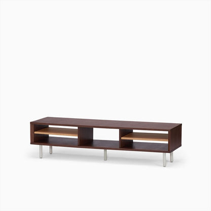 KUUM  Linear Wood Low Board W1600 Brown_Steel legs