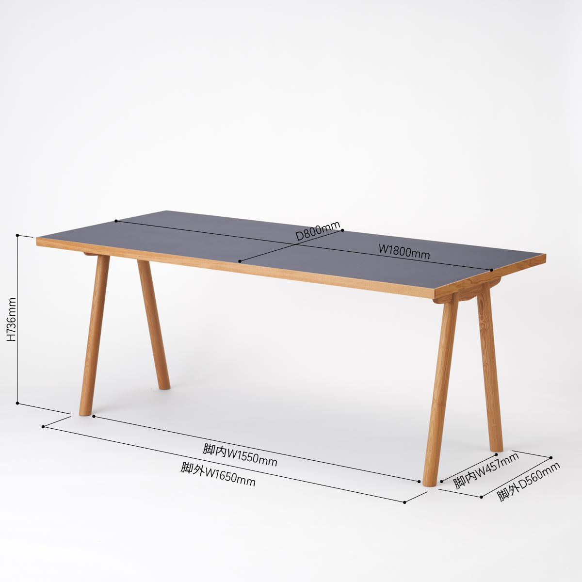 KUUM  Table W1800 × D800 - メラミン/Navy / クーム テーブル