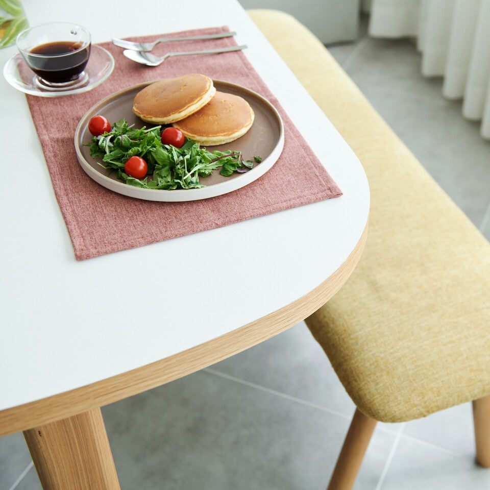 KUUMオーバルテーブル140x80cm | メラミンホワイト 2~4人用 角丸デザイン