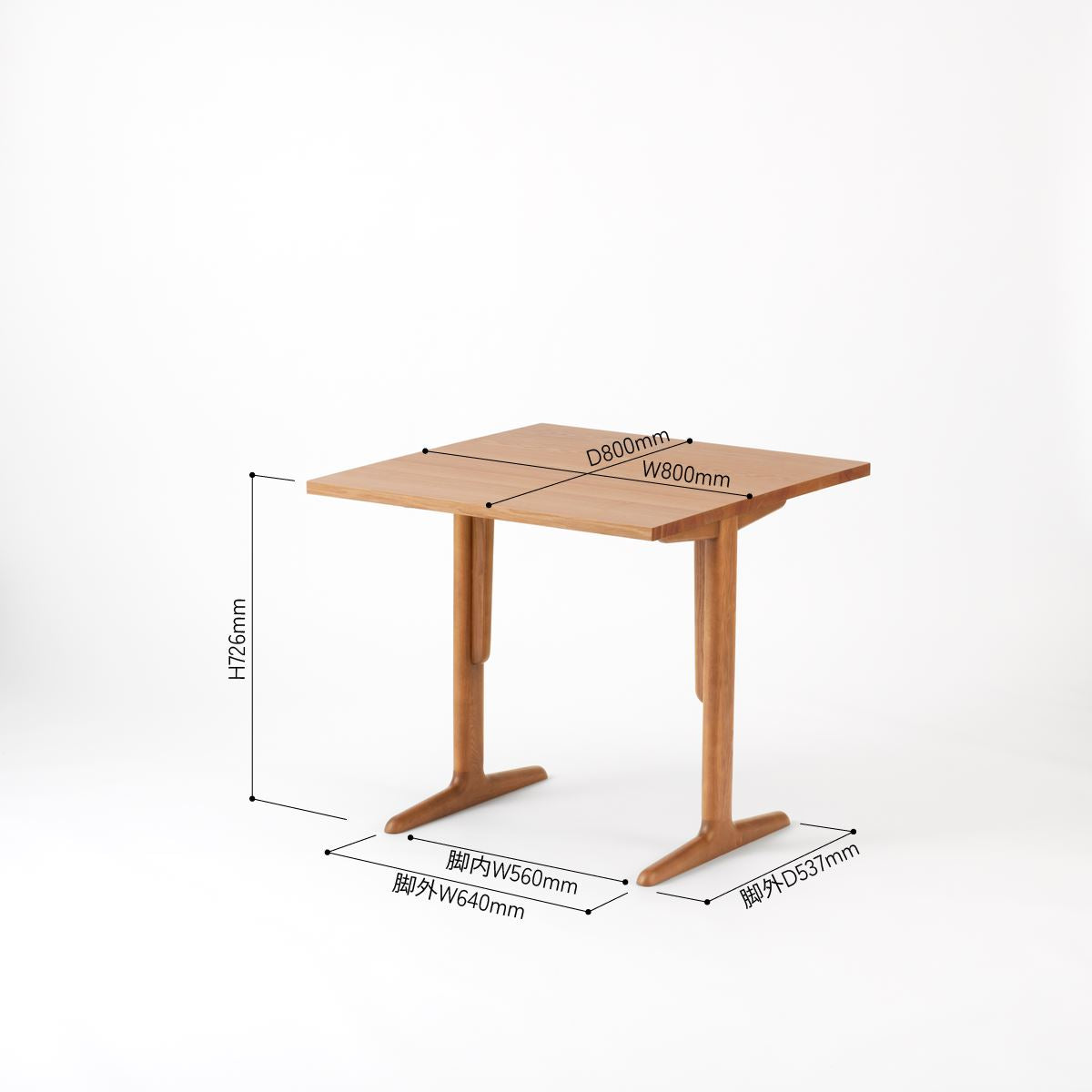 KUUM  Table W800 × D800 - アッシュ無垢材ナチュラル / クーム テーブル