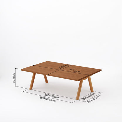 KUUM ローテーブル120x80cm | アッシュ無垢材ブラウン リビングテーブル