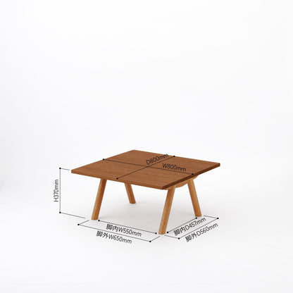 KUUMロー テーブル80x80cm | アッシュ無垢材ブラウン リビングテーブル