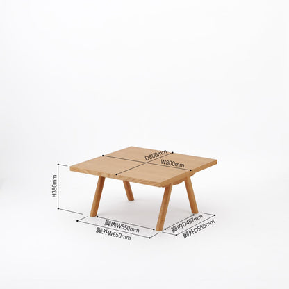 KUUM ローテーブル80x80cm | オーク突板ナチュラルリビングテーブル