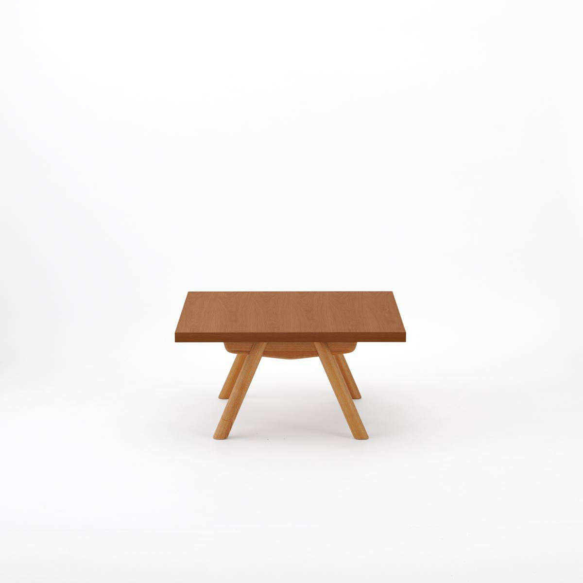 KUUM ローテーブル80x80cm | オーク突板ブラウンリビングテーブル