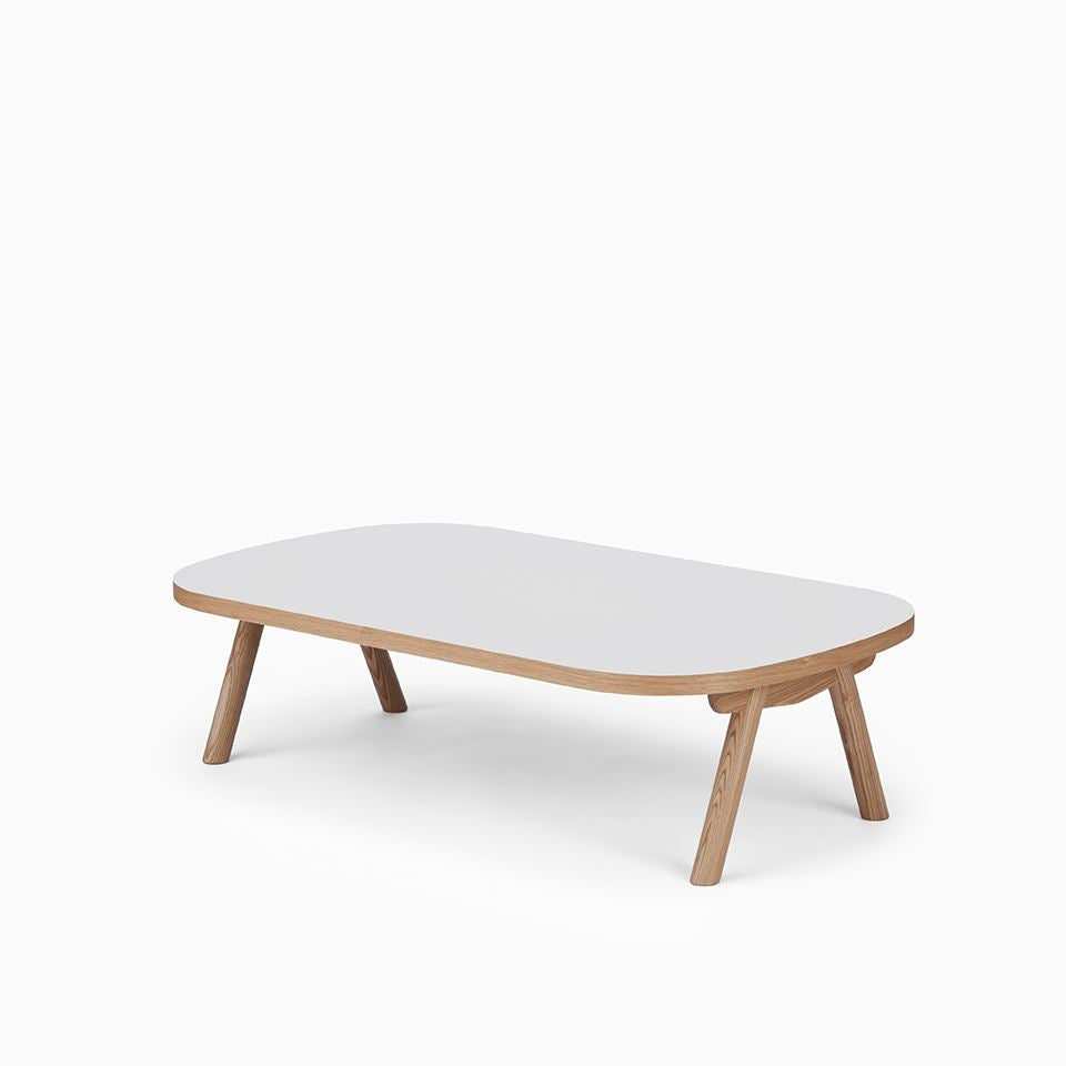 KUUM Living Table Oval  W1400 × D800 - メラミンホワイト / クーム リビング テーブル