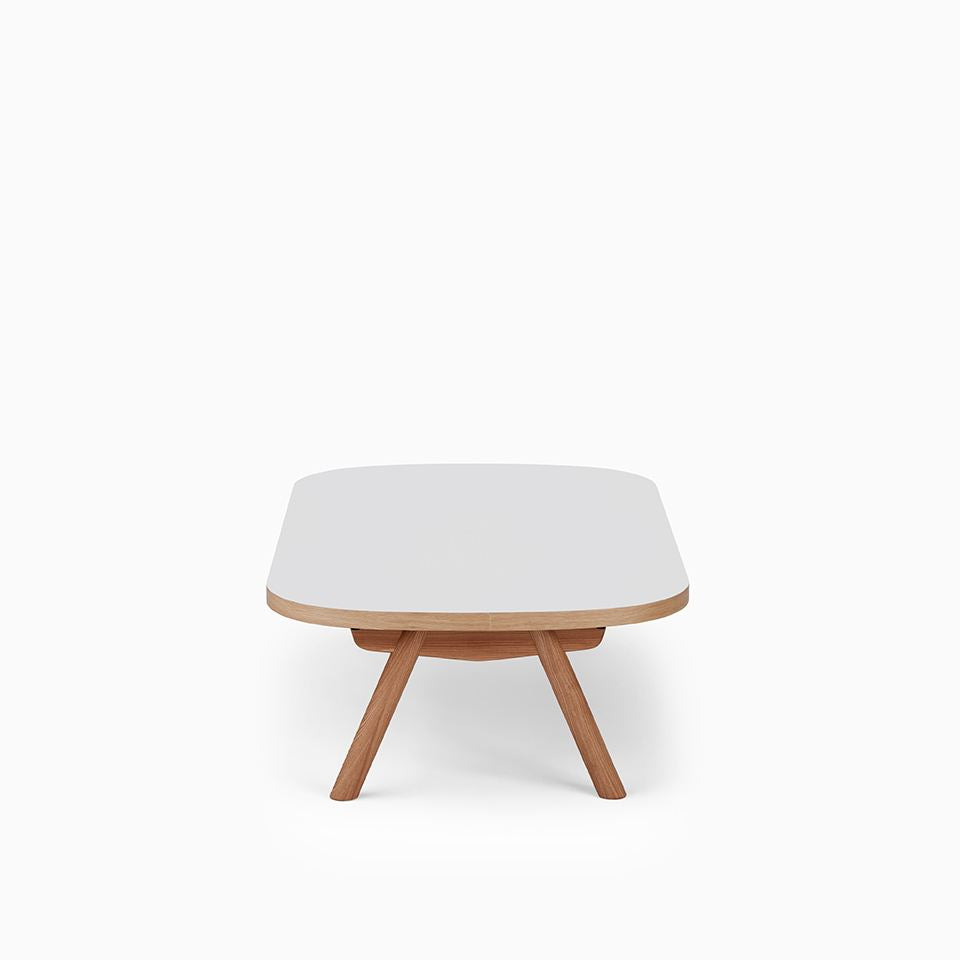 KUUM Living Table Oval  W1400 × D800 - メラミンホワイト / クーム リビング テーブル