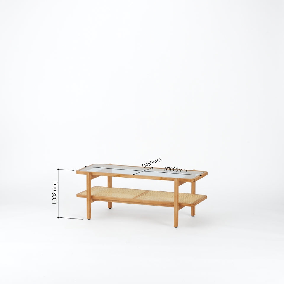 ラタン 木製 ガラス ローテーブル ラタングラスローテーブル – ENEN