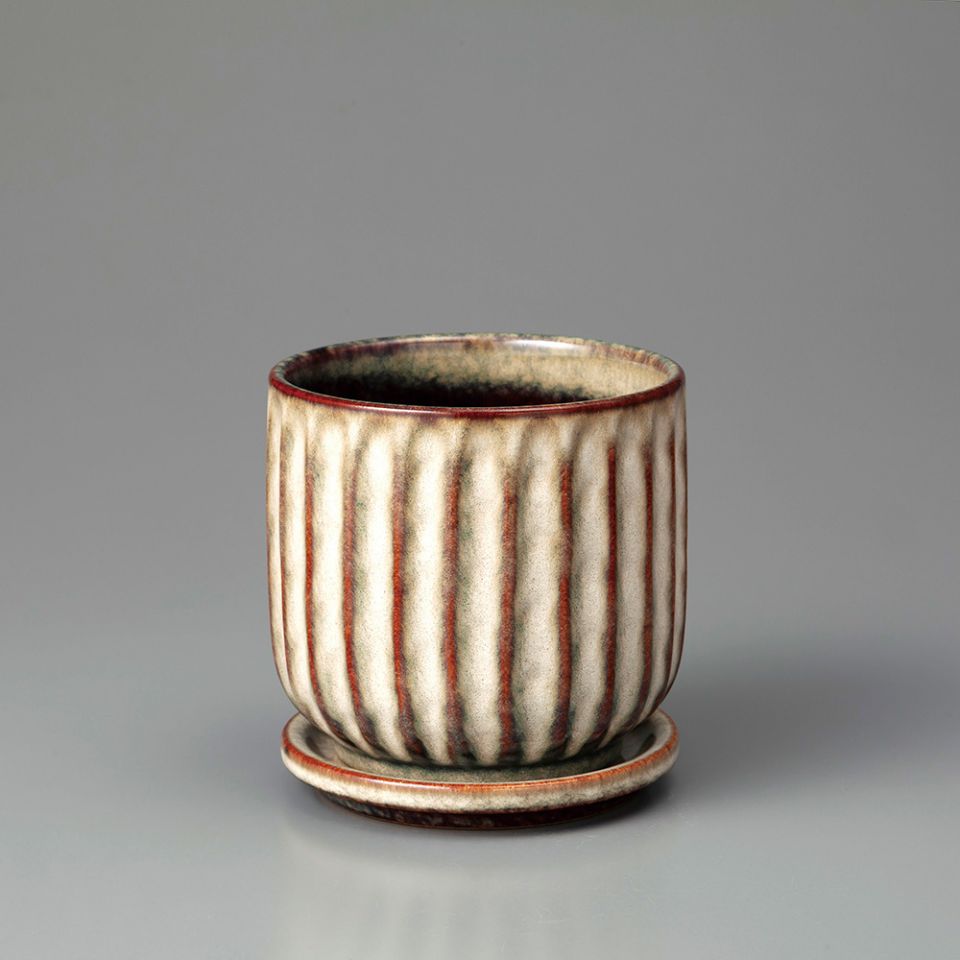 Striped Ceramic Pot S / ストライプセラミックポットS