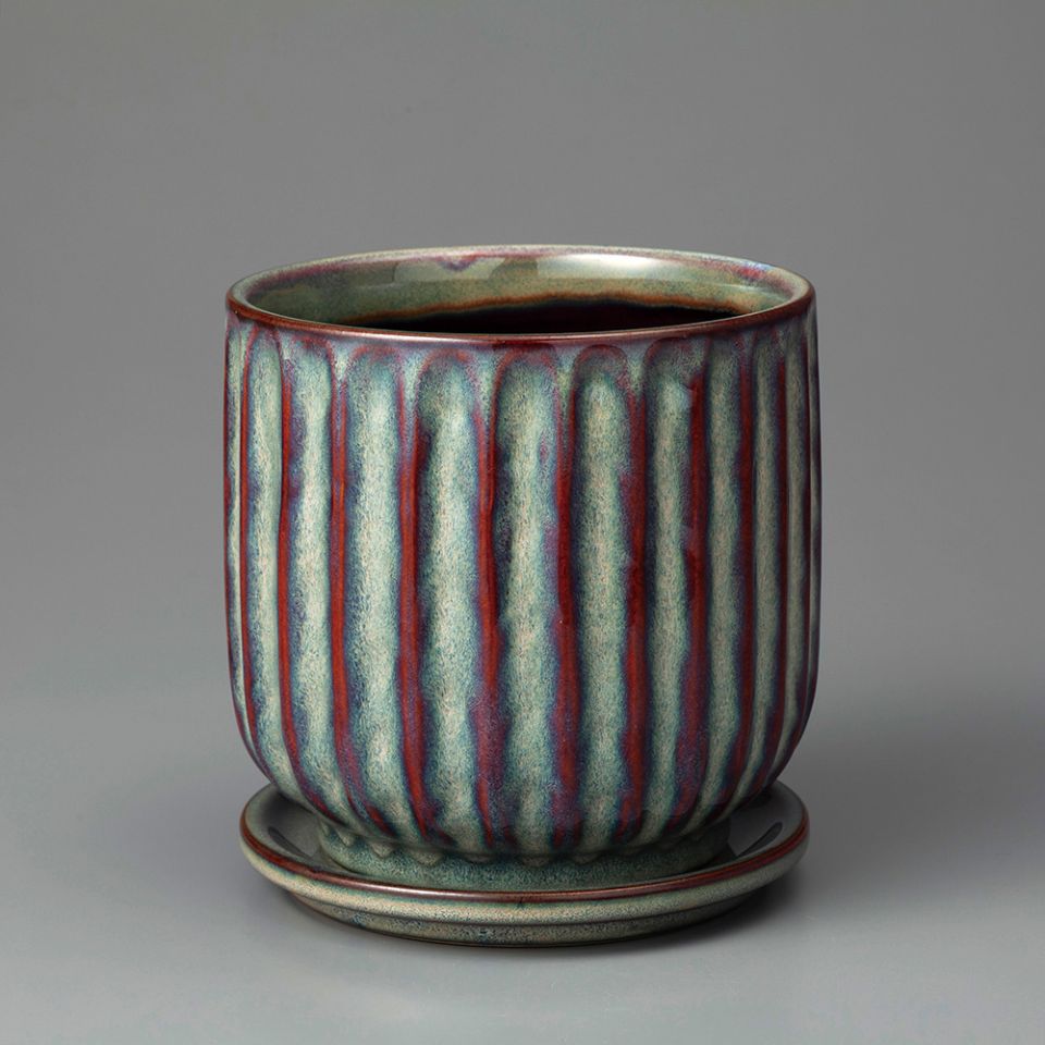 Striped Ceramic Pot M / ストライプセラミックポットM