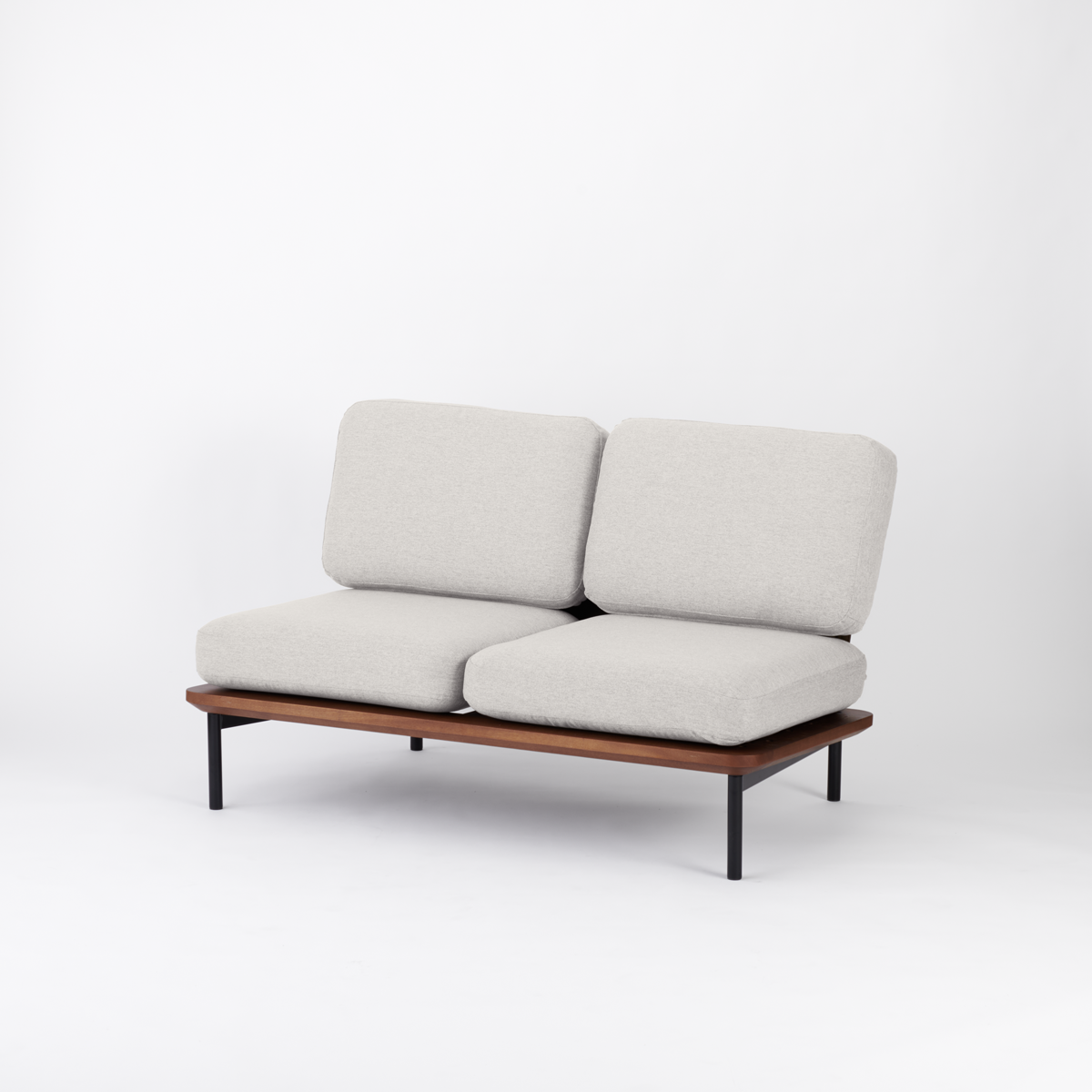 KUUM  Sofa 2 seater - Steel Frame/Brown
