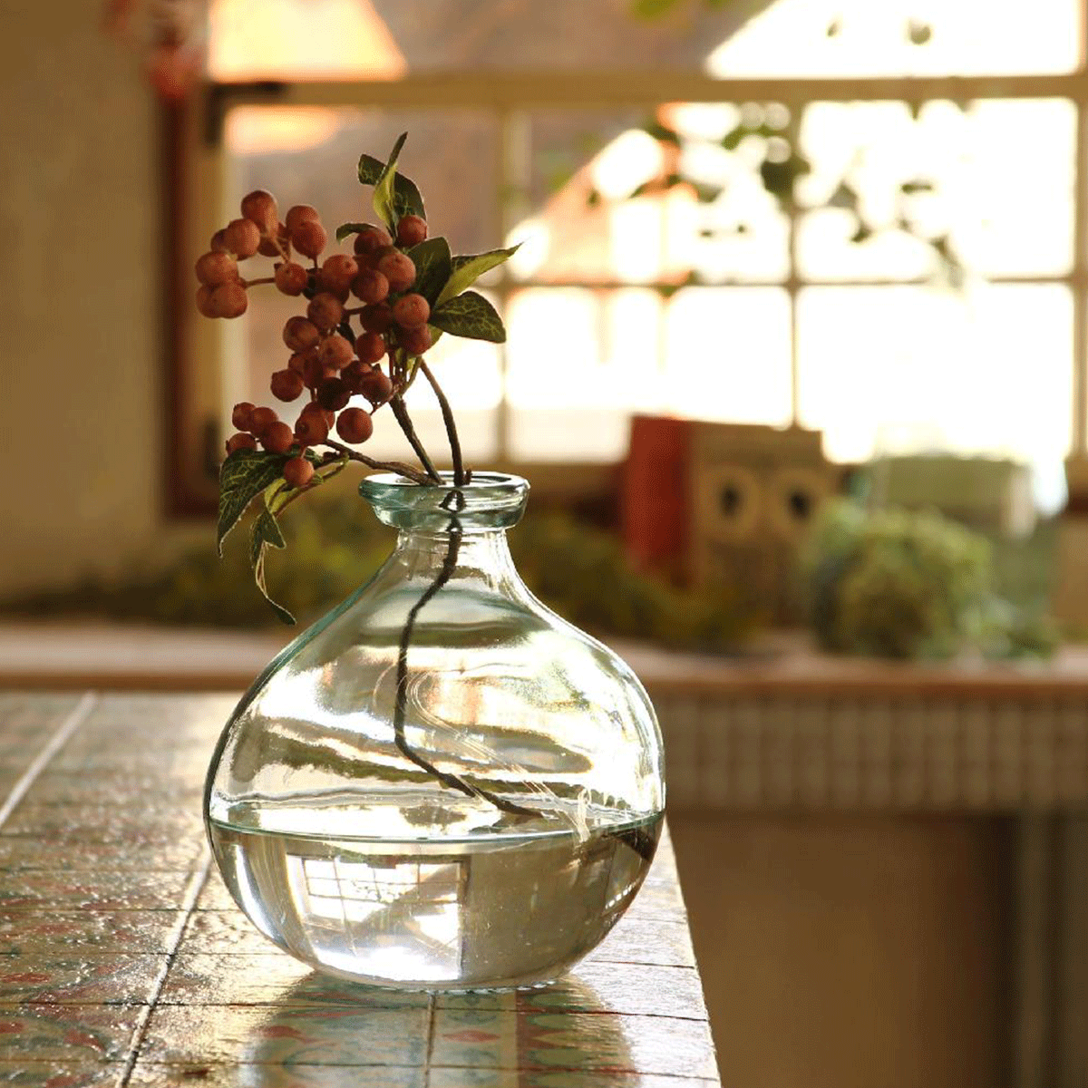 Round Glass Flower Vase / ラウンドグラスフラワーベース – ENEN
