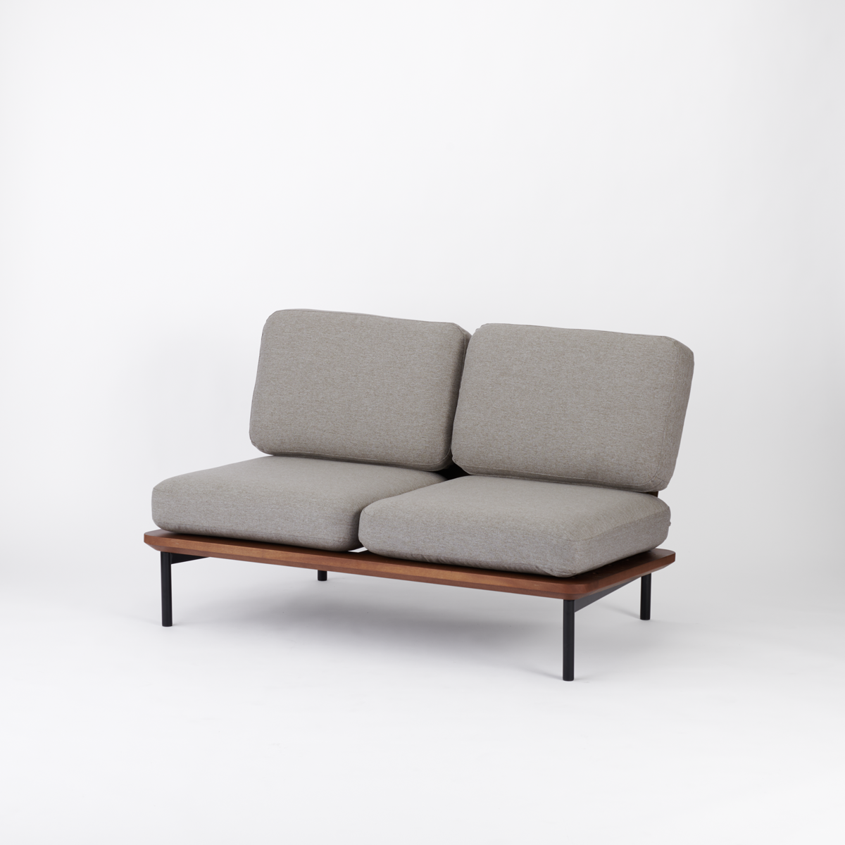 KUUM  Sofa 2 seater - Steel Frame/Brown